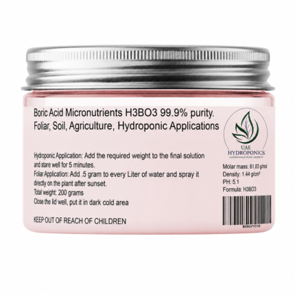 Boric Acid 99.95% Pure Boron Micronutrient Hydroponics UAE UAE Hydroponics