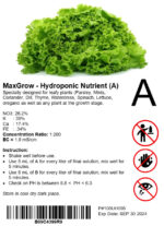 MaxGrow Hydroponic Nutrient Solution - Two Bottles (A and B) for Professional Plant Growth