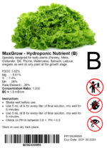 MaxGrow Hydroponic Nutrient Solution - Two Bottles (A and B) for Professional Plant Growth