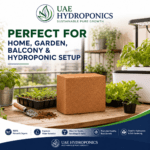Compact coco peat block for easy impact and storage, UAE Hydroponics