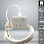 Hassan Single Socket Extension Cord 13A, Expandable 2500W Electric Cable with UK Plug - Image 3