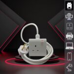 Hassan Single Socket Extension Cord 13A, Expandable 2500W Electric Cable with UK Plug - Image 2