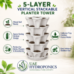 Mr Stacky 5-tier vertical planter in green color, UAE Hydroponics