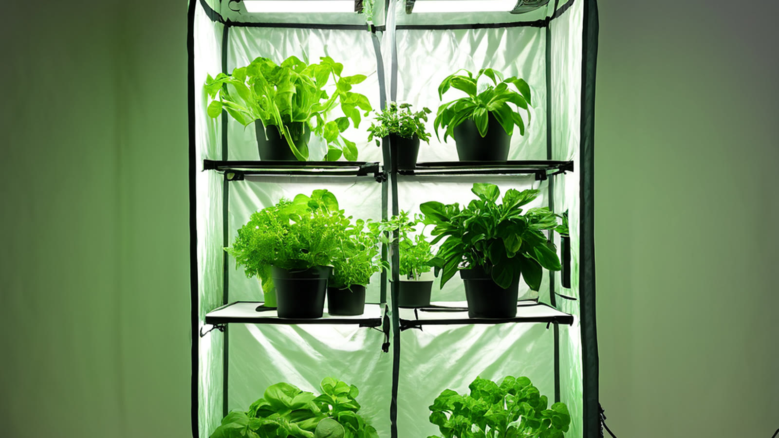 Small grow tent with leafy greens for UAE indoor hydroponics