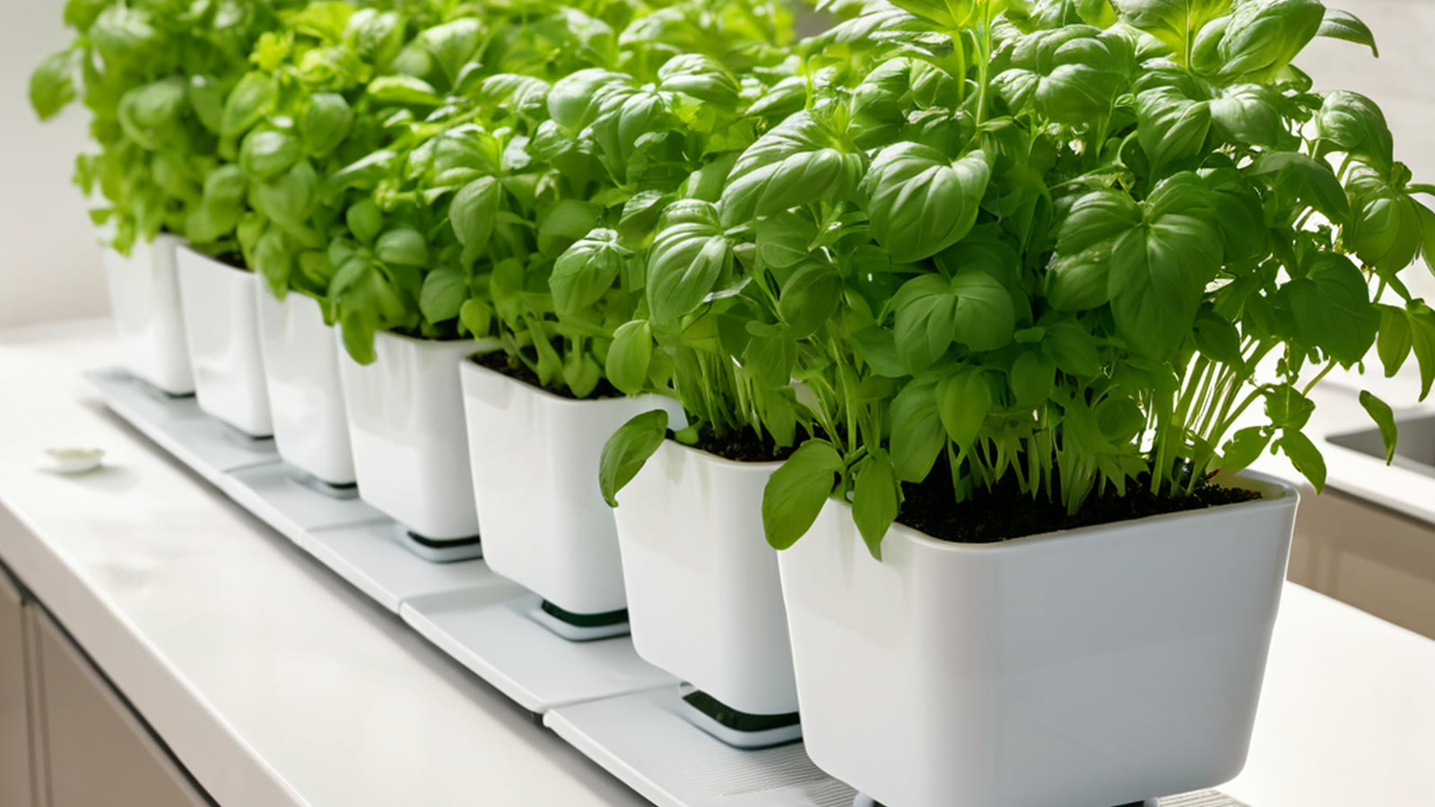 Indoor hydroponic herb garden for a UAE kitchen