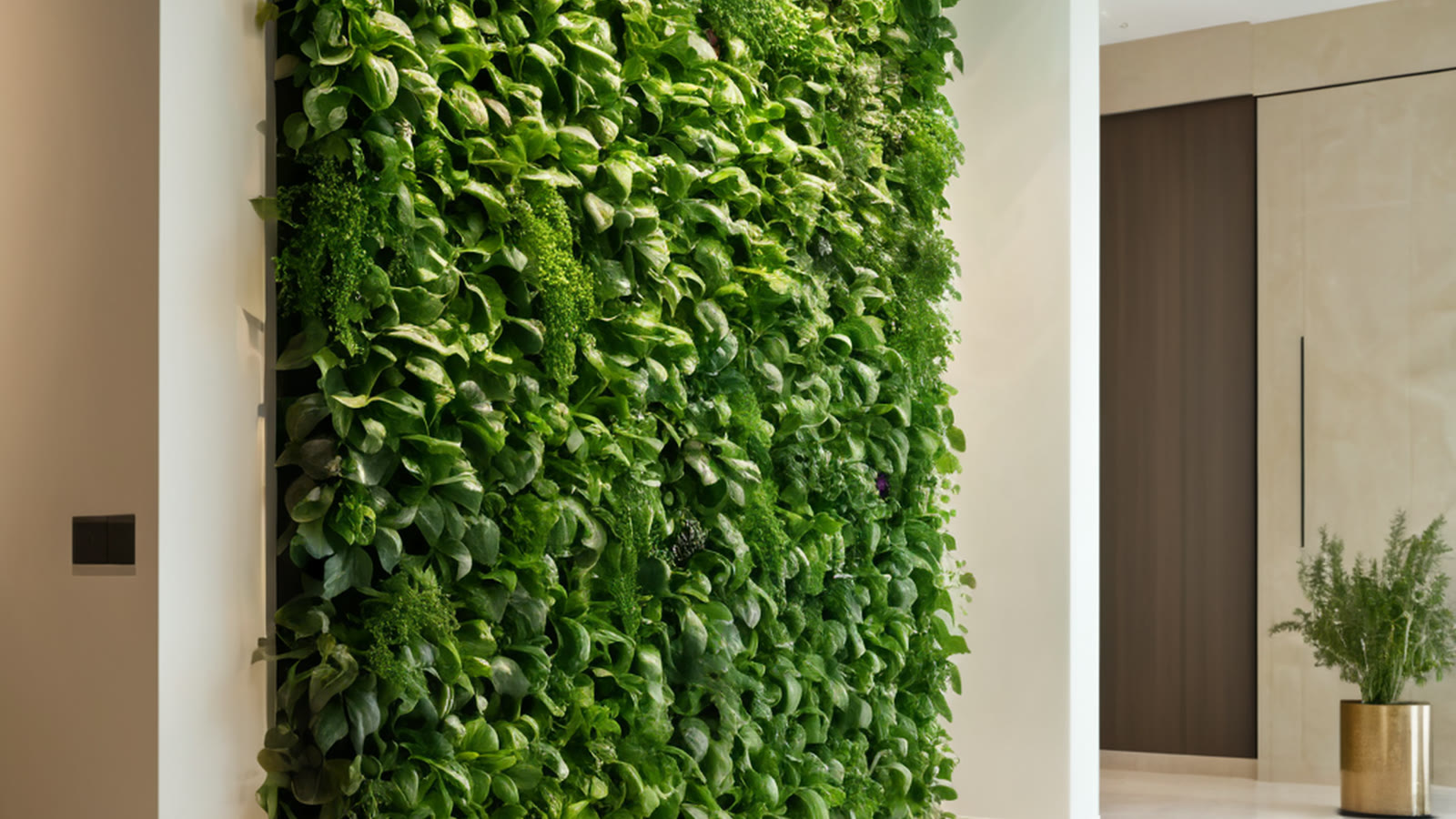 Luxury indoor hydroponic garden wall for a Dubai villa