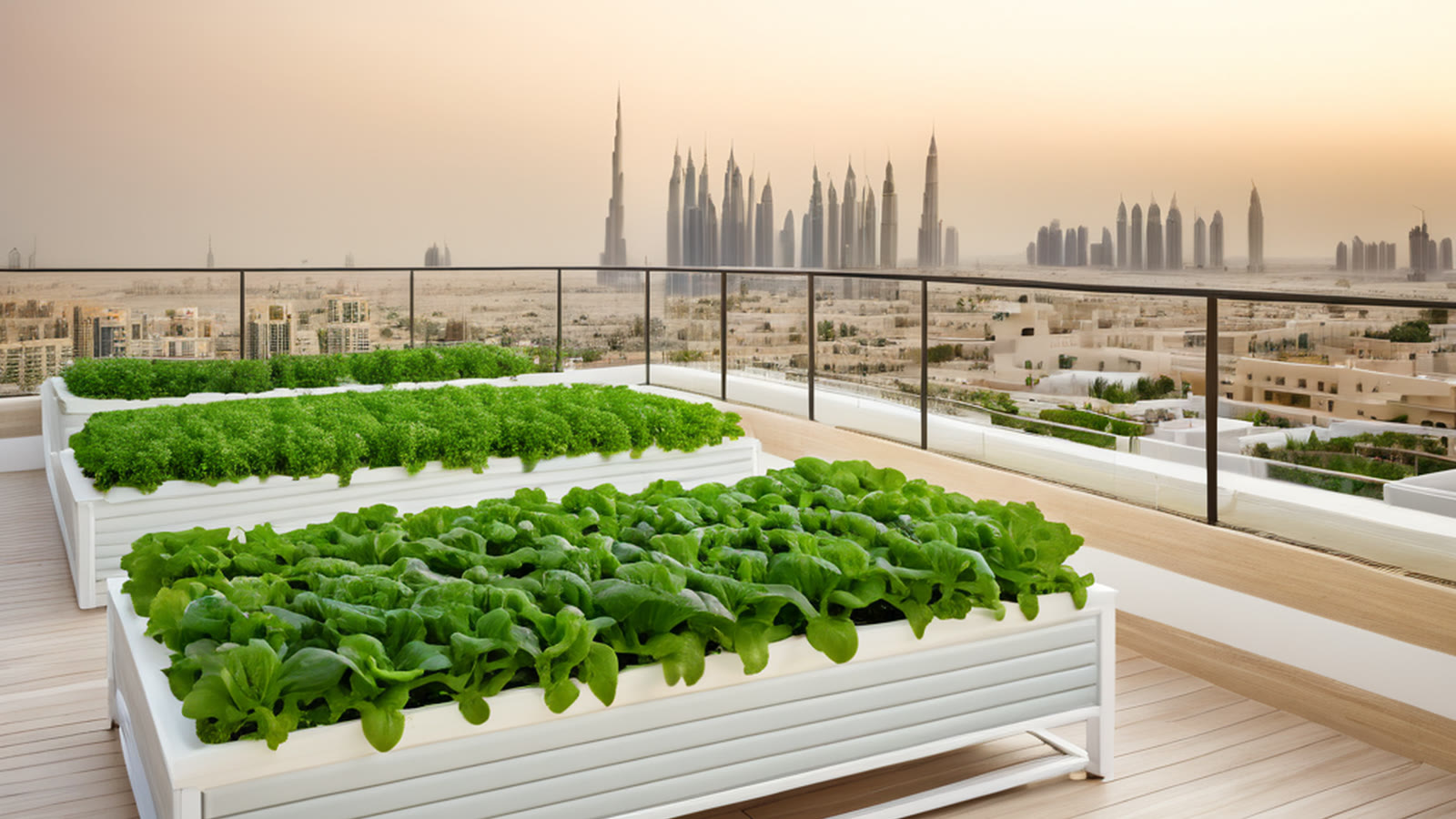 Compact rooftop hydroponic garden for UAE homes