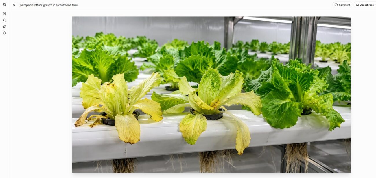 Hydroponic lettuce plants showing yellow leaves in an NFT channel system